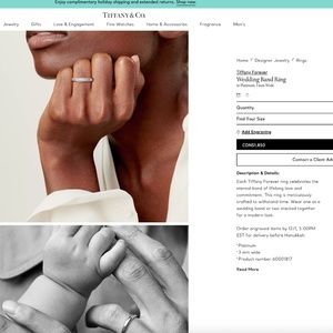 Tiffany Forever wedding band ring